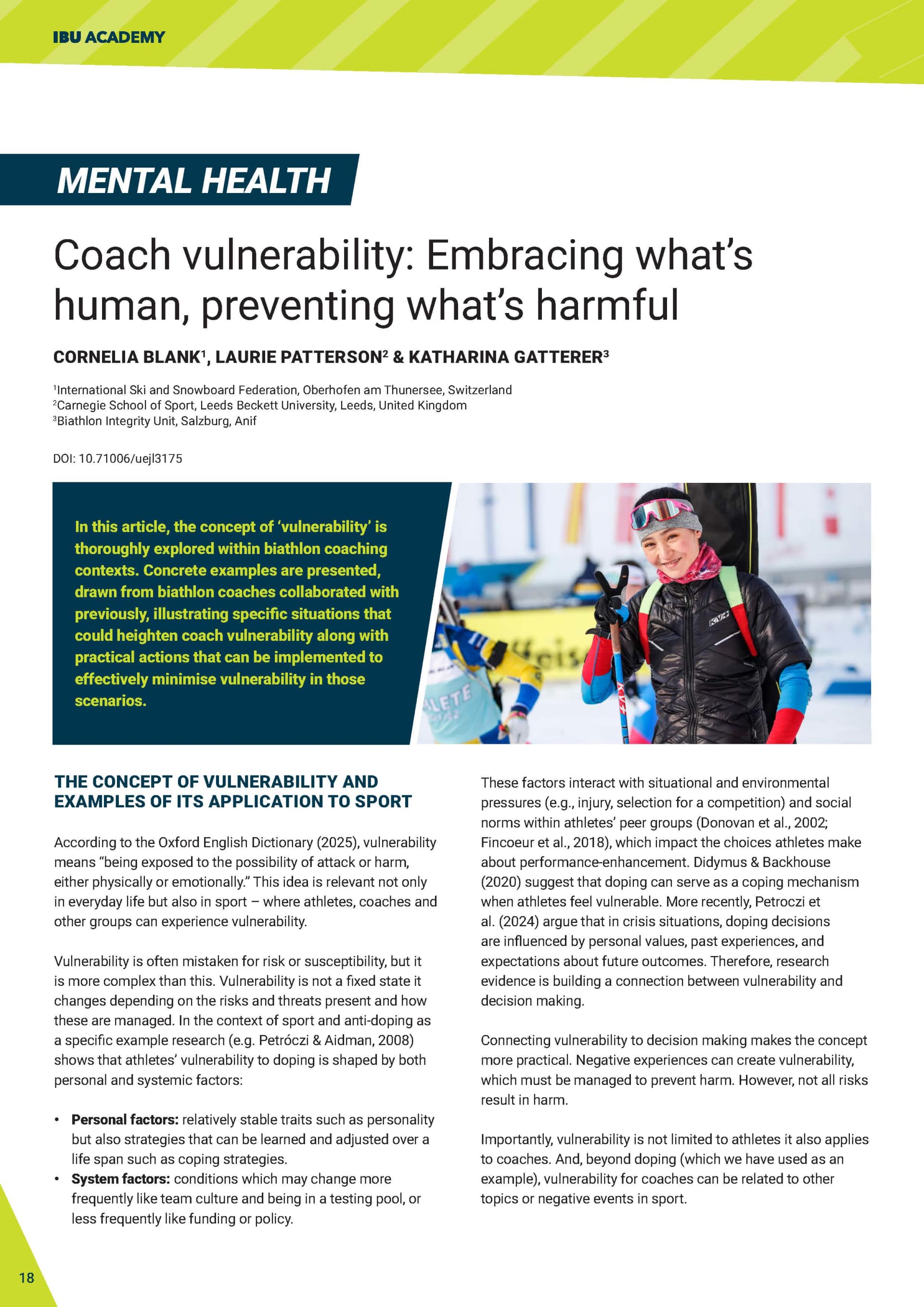 Coach vulnerability: Embracing what’s human, preventing what’s harmful