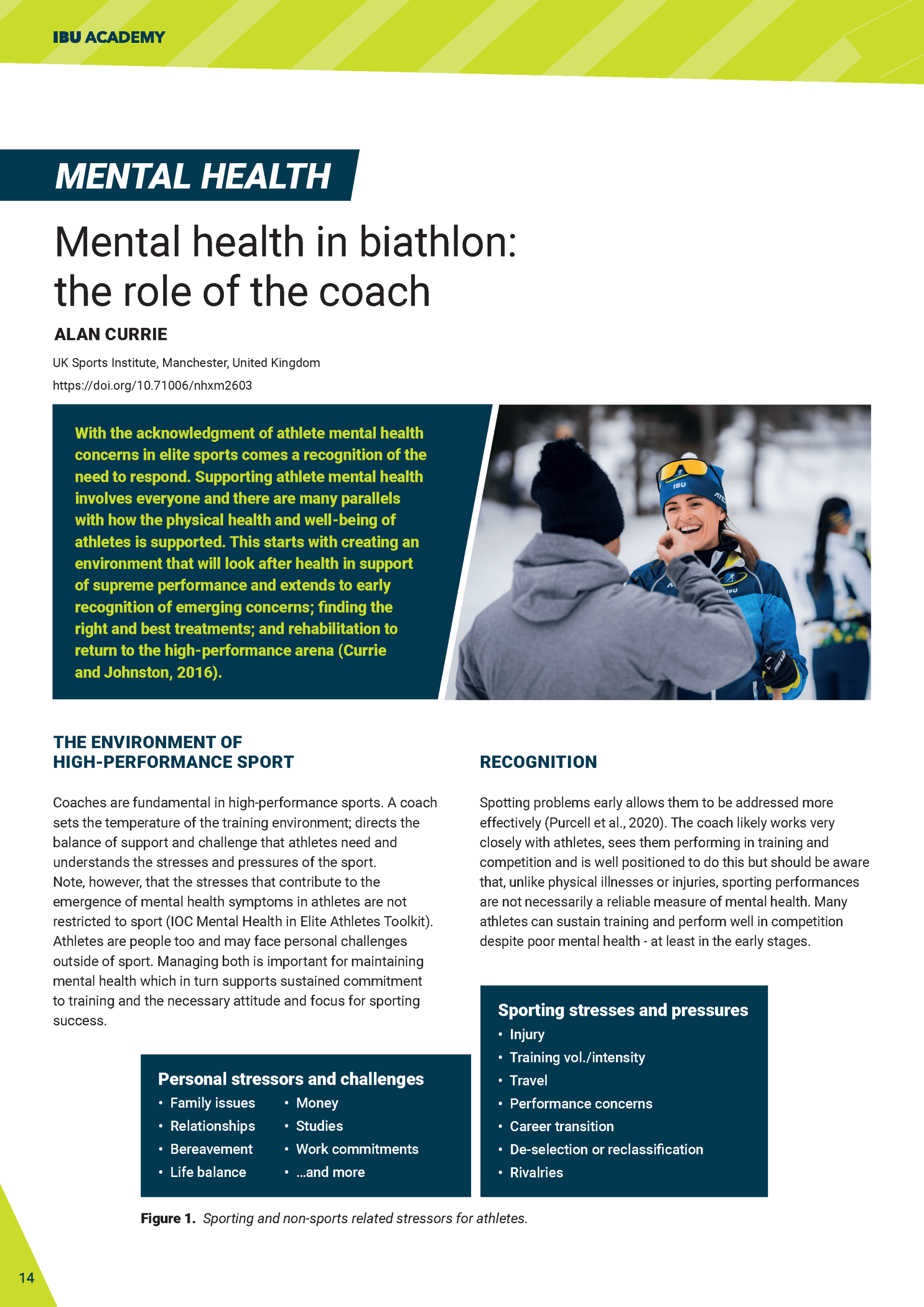 Mental health in biathlon: the role of the coach